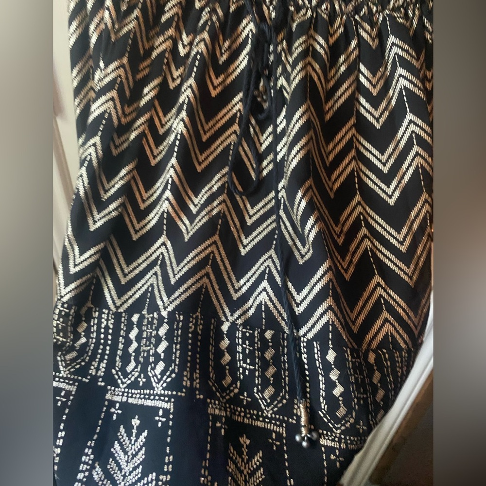 Free people love your chaos black combo metallic drop waist dress size XS - Picture 3 of 5